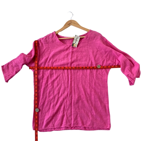 BNWT BARBIECORE Women's Fuchsia Pink Linen Blouse - UK Size M - Picture 4 of 6